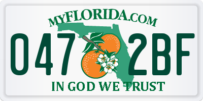 FL license plate 0472BF