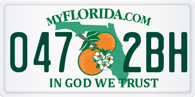 FL license plate 0472BH