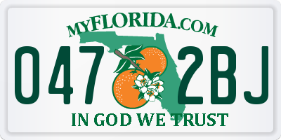 FL license plate 0472BJ