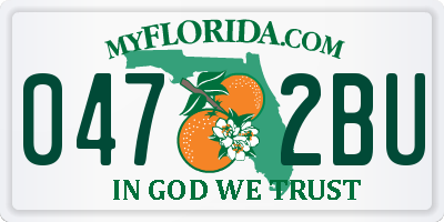 FL license plate 0472BU