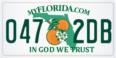 FL license plate 0472DB