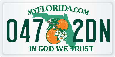 FL license plate 0472DN