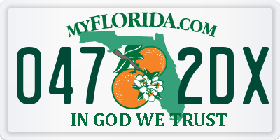FL license plate 0472DX