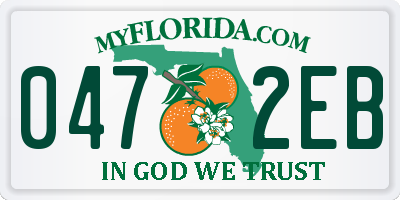 FL license plate 0472EB