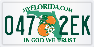 FL license plate 0472EK