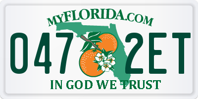 FL license plate 0472ET