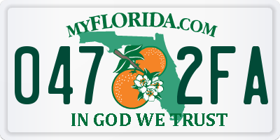 FL license plate 0472FA
