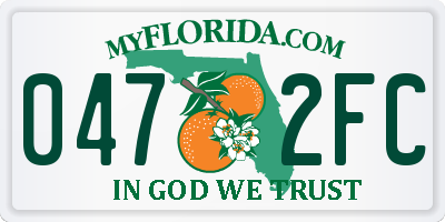 FL license plate 0472FC