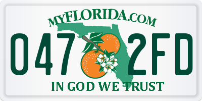 FL license plate 0472FD