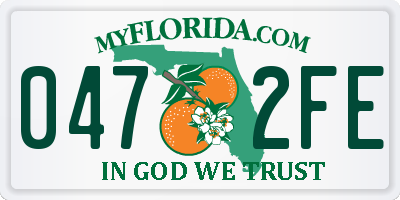 FL license plate 0472FE