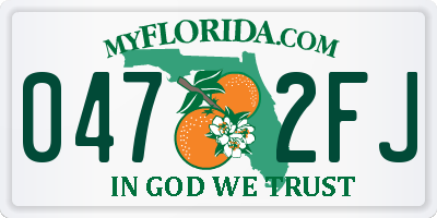 FL license plate 0472FJ