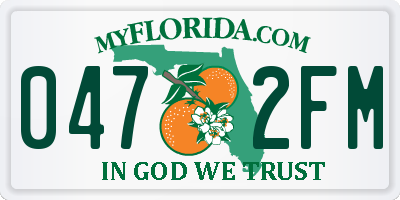 FL license plate 0472FM