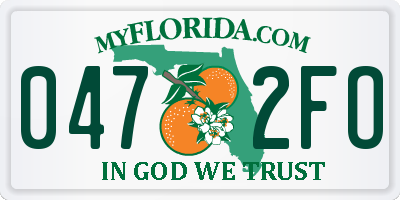 FL license plate 0472FO