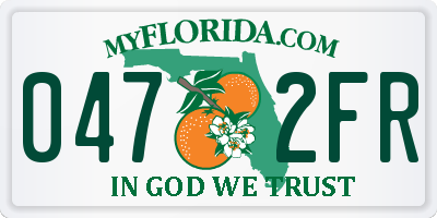 FL license plate 0472FR
