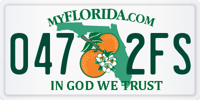FL license plate 0472FS