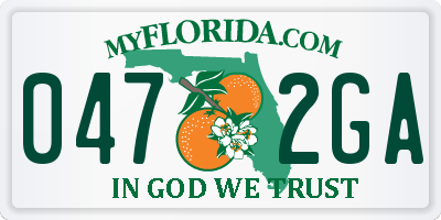 FL license plate 0472GA