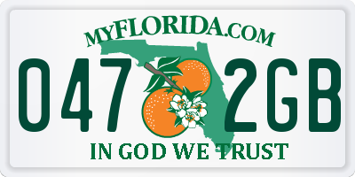 FL license plate 0472GB