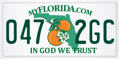 FL license plate 0472GC