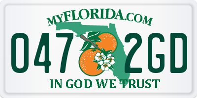 FL license plate 0472GD