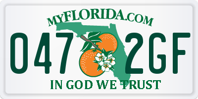FL license plate 0472GF