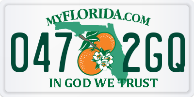 FL license plate 0472GQ