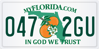 FL license plate 0472GU