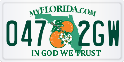 FL license plate 0472GW