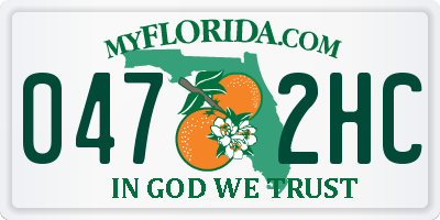 FL license plate 0472HC