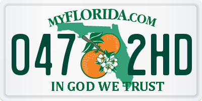 FL license plate 0472HD