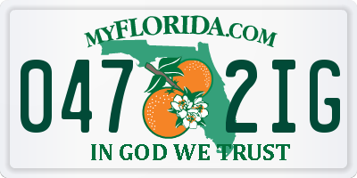 FL license plate 0472IG
