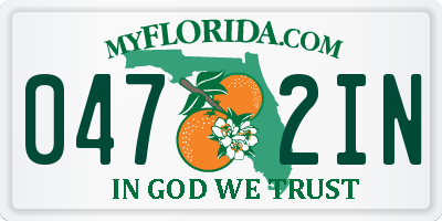 FL license plate 0472IN
