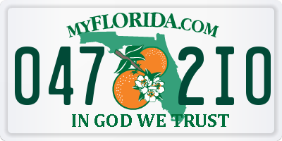 FL license plate 0472IO