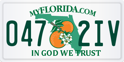 FL license plate 0472IV