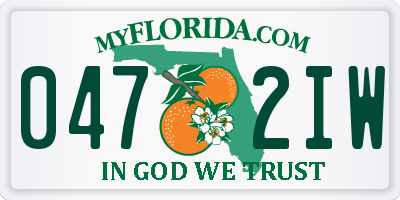 FL license plate 0472IW