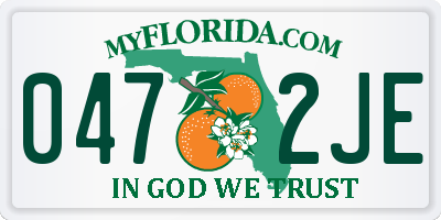 FL license plate 0472JE