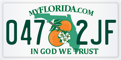 FL license plate 0472JF
