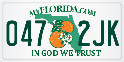 FL license plate 0472JK