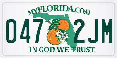 FL license plate 0472JM