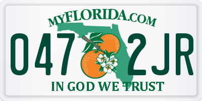 FL license plate 0472JR