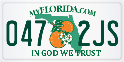 FL license plate 0472JS
