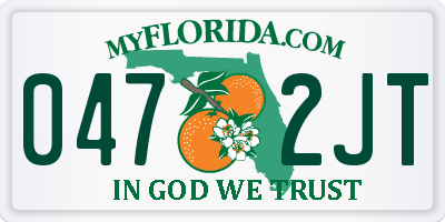FL license plate 0472JT