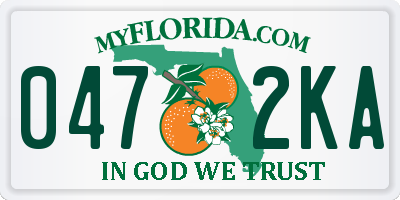 FL license plate 0472KA