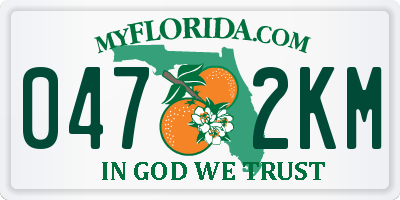 FL license plate 0472KM