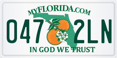 FL license plate 0472LN