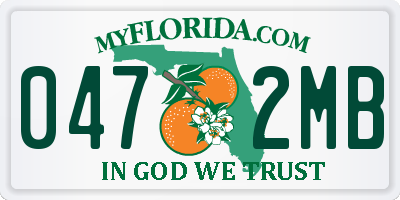 FL license plate 0472MB