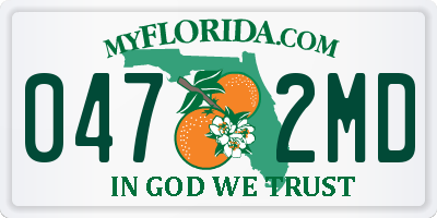 FL license plate 0472MD