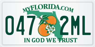FL license plate 0472ML