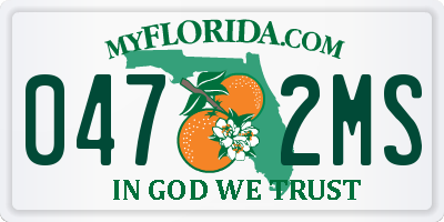 FL license plate 0472MS