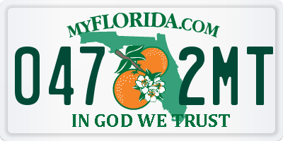FL license plate 0472MT