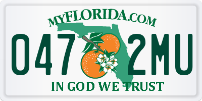 FL license plate 0472MU